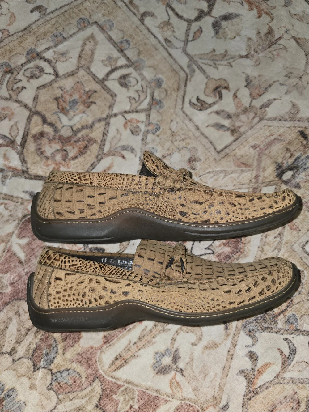 Donald Pliner Eloe Croc Embossed Leather Italian Loafers